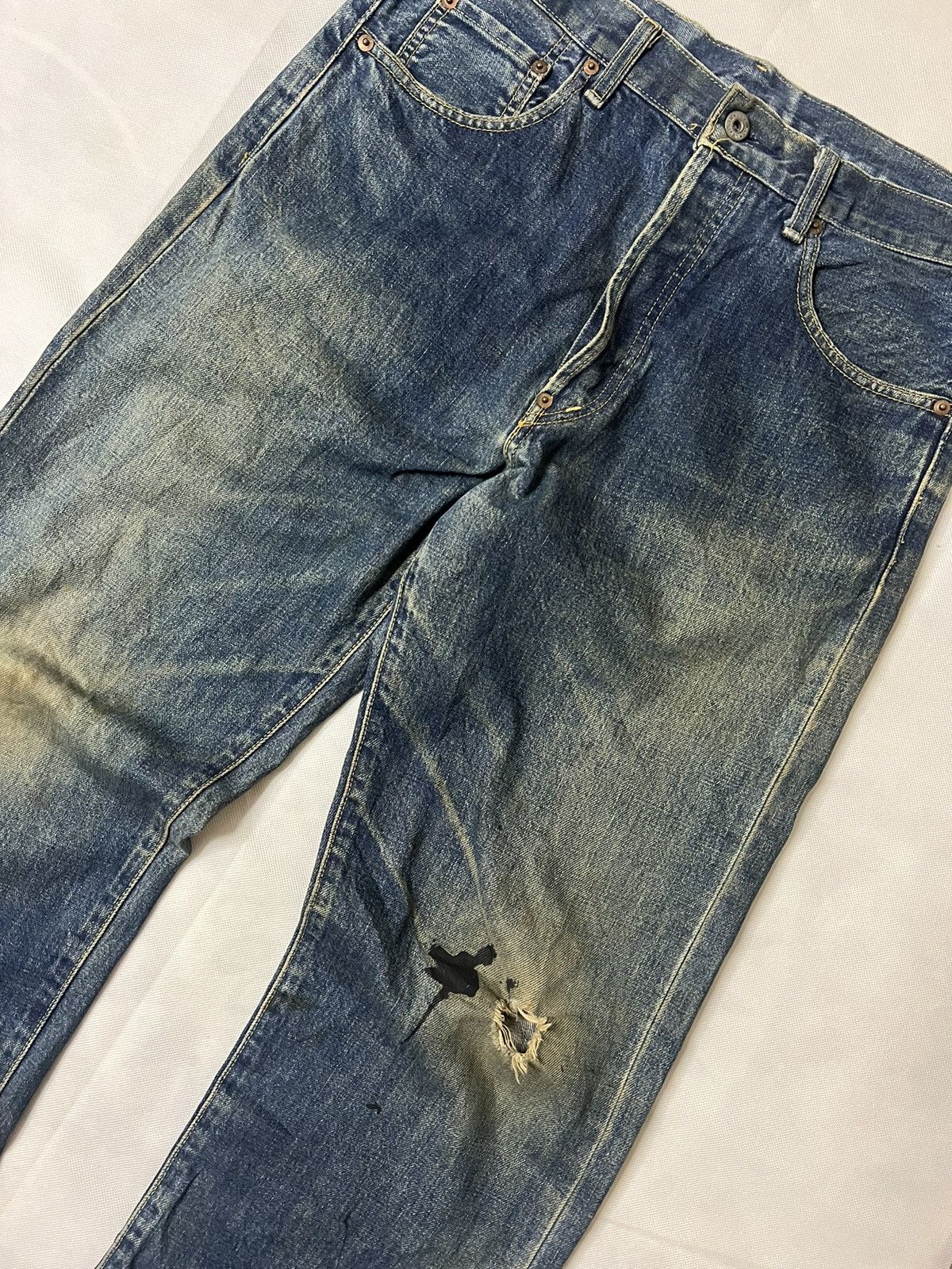 Levi's Vintage 80's Levis 702 "E" Buckle Back Selvedge Denim Size US 33 - 16 Thumbnail
