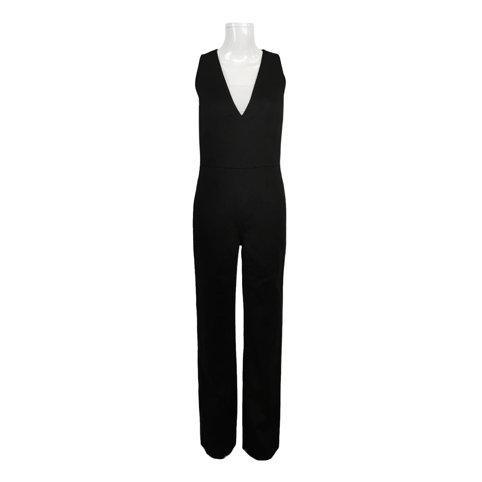 Prada Prada Black Wool Blend V-Neck Jumpsuit - dmc Size 40" / US 18 - 1 Thumbnail