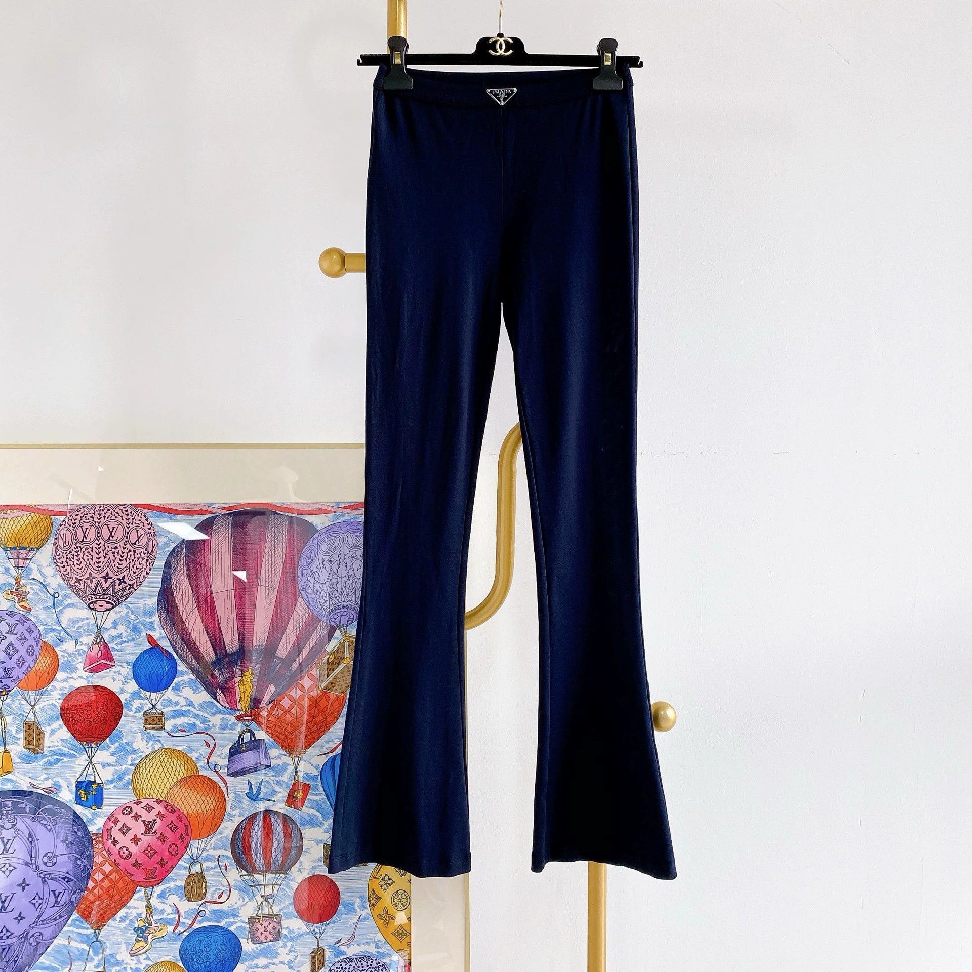 Prada Dark Elastic Flared Pants Size 40 - dmc