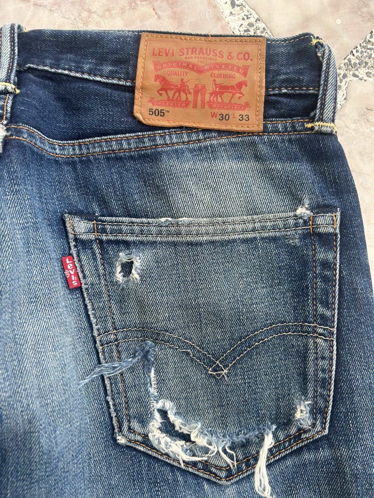 Levi's Levis 505 Ripped Jeans W30 Size US 30 / EU 46 - 10 Thumbnail
