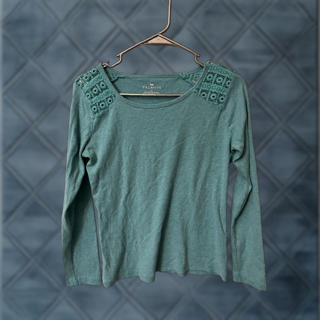 Talbots Talbots Blue T-Shirt Short Sleeve Round Tee Size Small Women casual knit 100% cotton Regular Basic Easy Care Crew Neck Short Sleeve Pullover Size S / US 4 / IT 40 - 1 Thumbnail