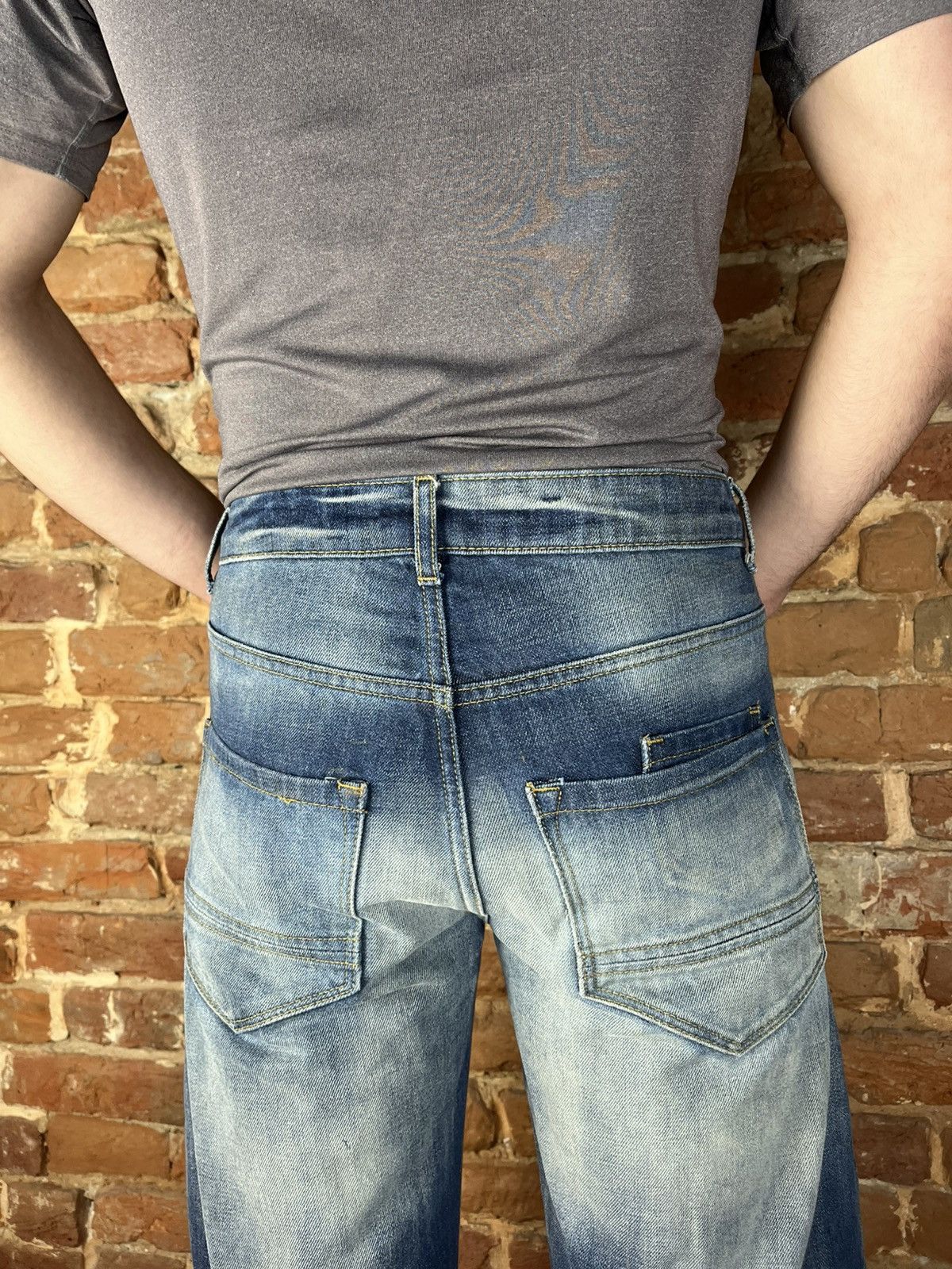 Handmade Reworked custom handmade jeans pants flared distressed style Size US 31 - 8 Thumbnail
