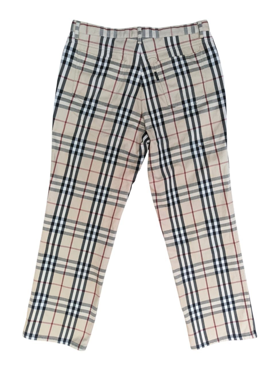 Black Label × Burberry Rare nova check Pants Burberry Black Labels Velvet Lining Size 29" - 3 Thumbnail