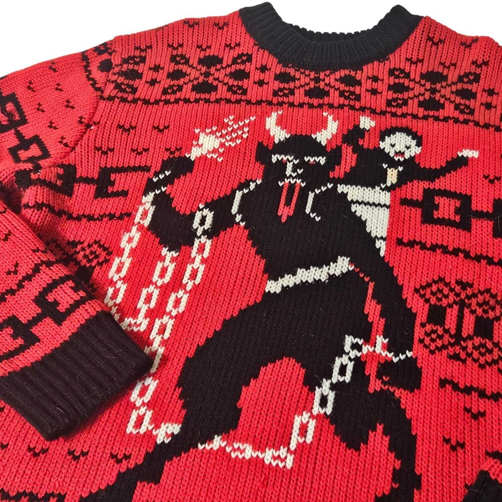 Unconditional Middle of Beyond MOB Red Black Krampus Christmas Sweater M Size US M / EU 48-50 / 2 - 1 Thumbnail