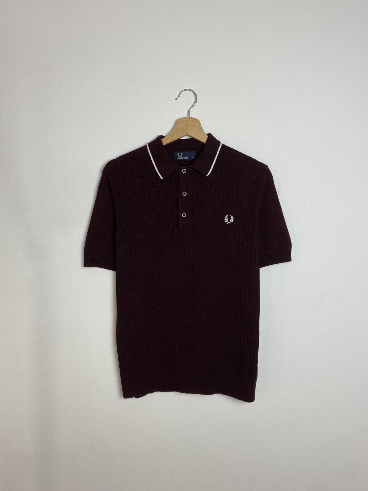 Fred Perry FRED PERRY MOD RIBBED KNIT TIPPED POLO (MAHOGANY) M Size US M / EU 48-50 / 2 - 1 Thumbnail