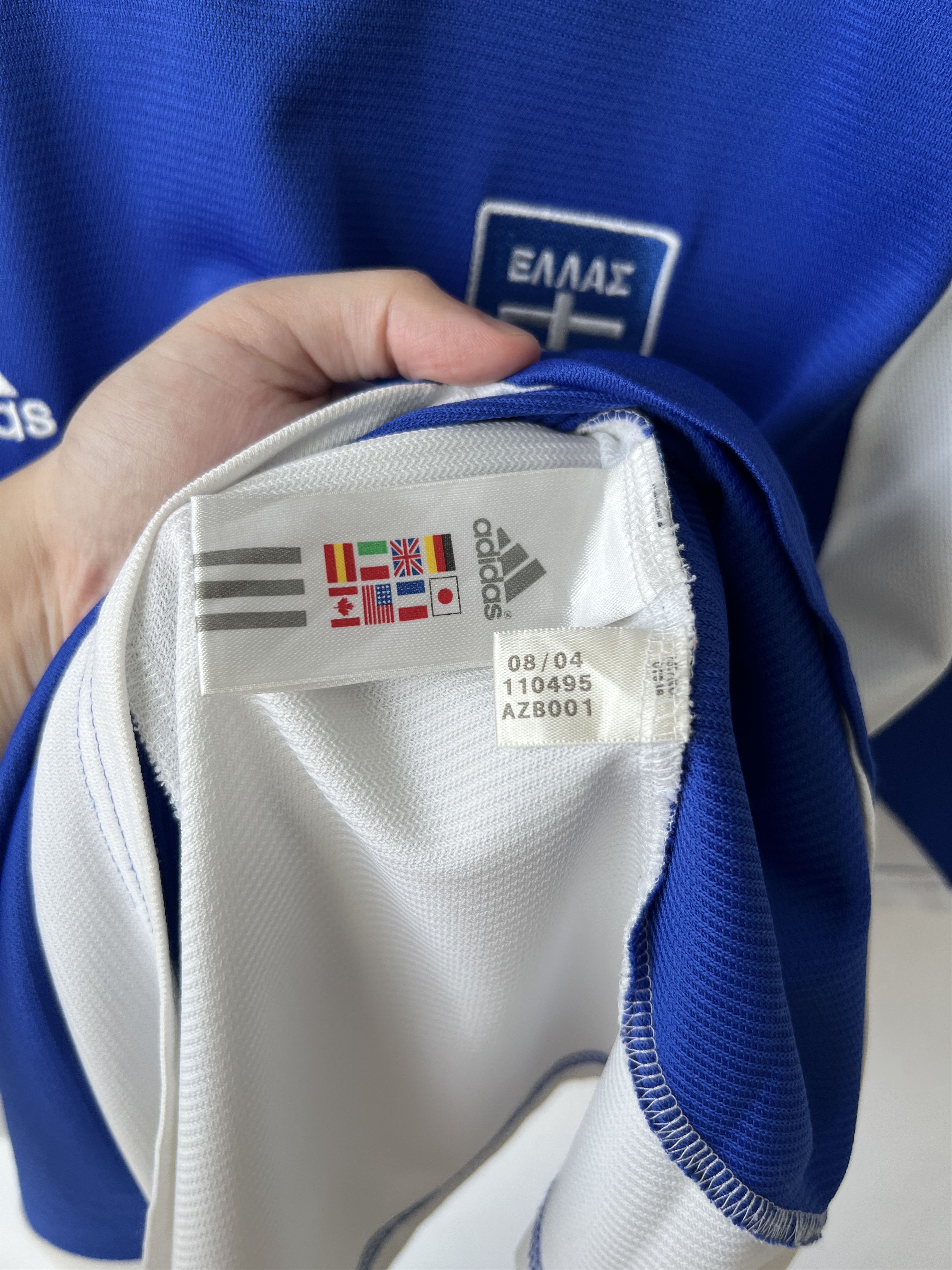 Adidas (M) Greece 2004-06 Home Kit Charisteas #9 Size US M / EU 48-50 / 2 - 4 Thumbnail