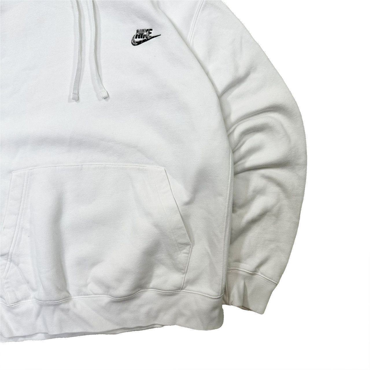 Vintage Authentic Nike White Swoosh Hoodie Size US L / EU 52-54 / 3 - 3 Thumbnail