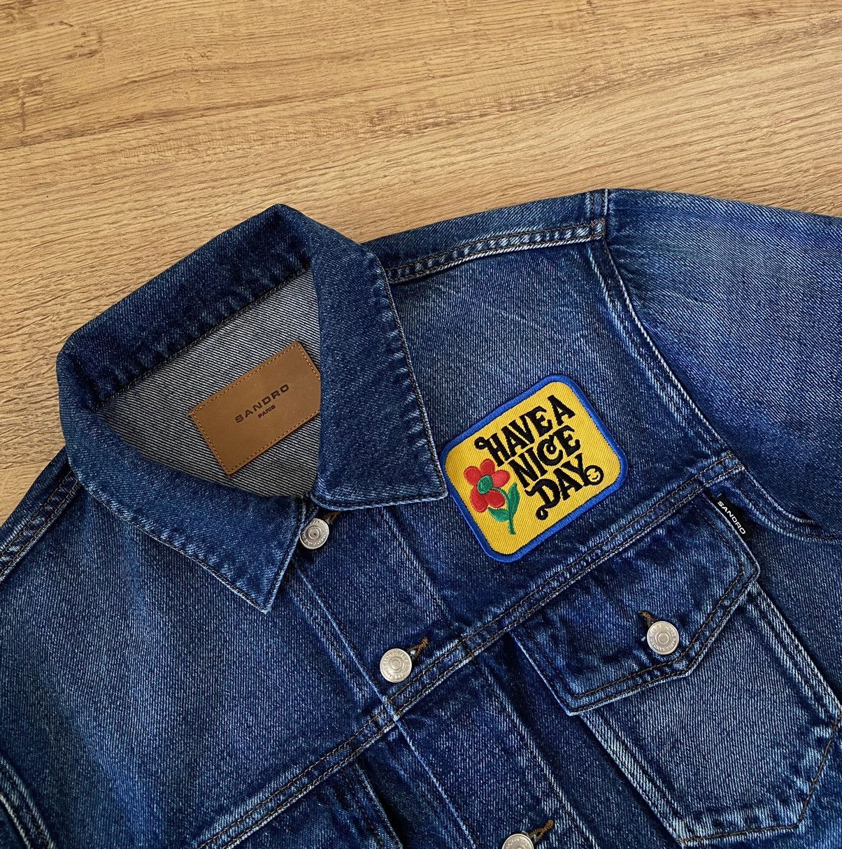 Sandro Sandro Paris Denim Jacket x Luxury x Streetwear Size US L / EU 52-54 / 3 - 1 Thumbnail