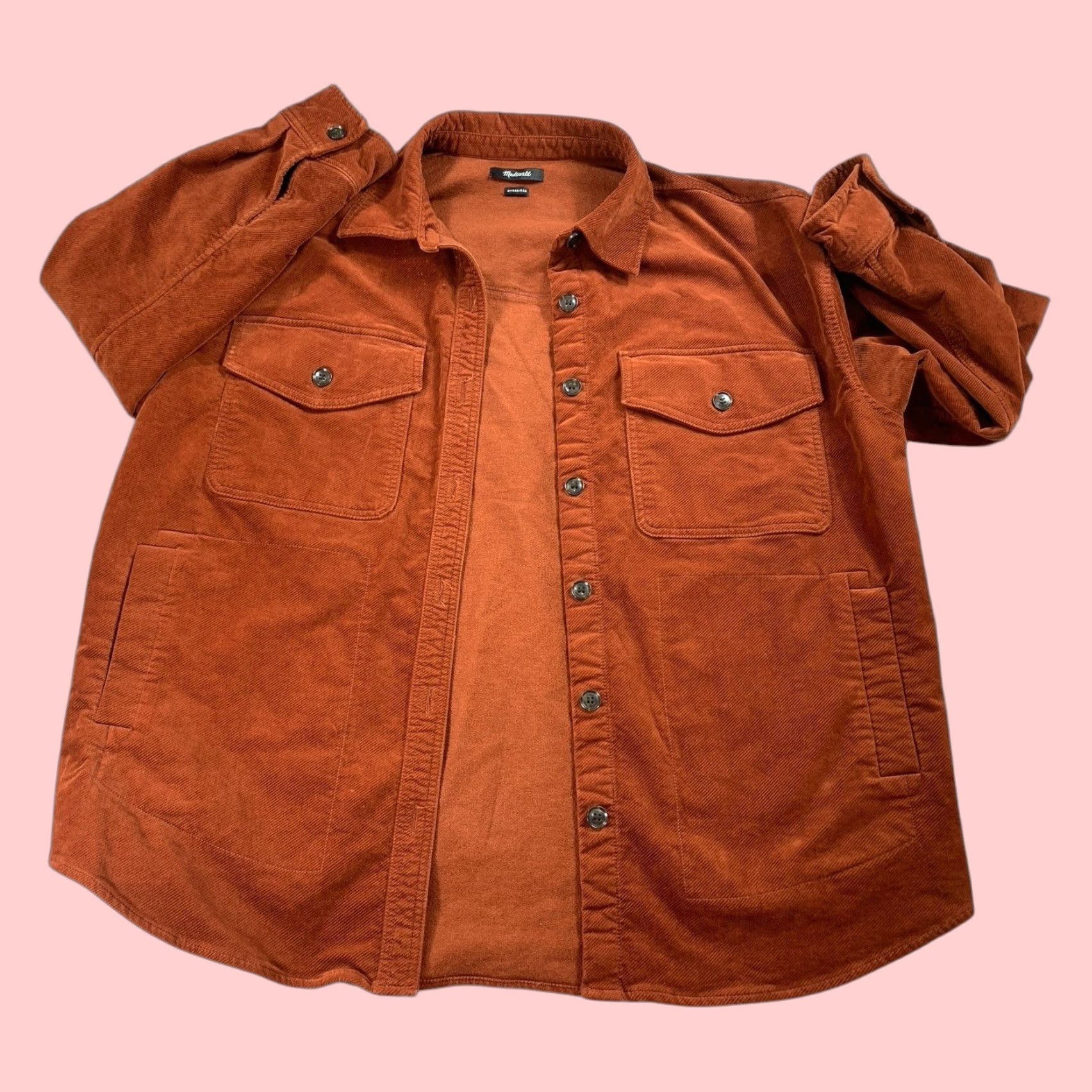 VINTAGE Madewell Women's Shirt Jacket XL Brown Oversized Corduroy - Main Image