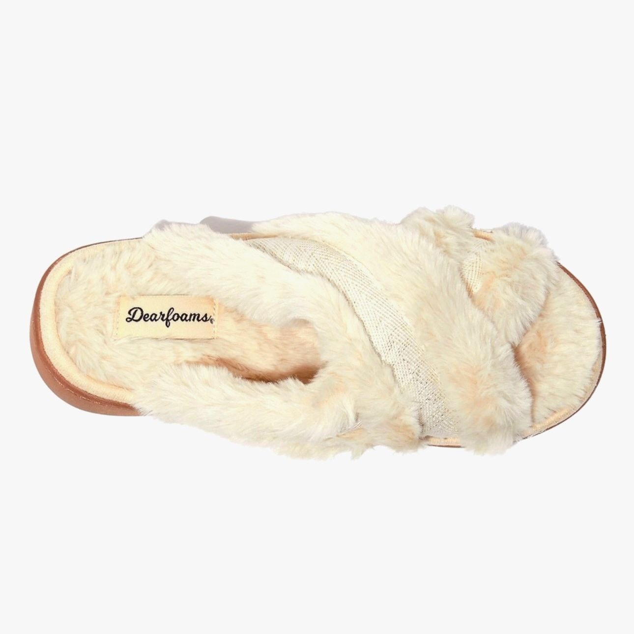 Other Dearfoams Astrid Crossband Slides Creme Brulee size XL Size US 10.5 / IT 40.5 - 4 Thumbnail