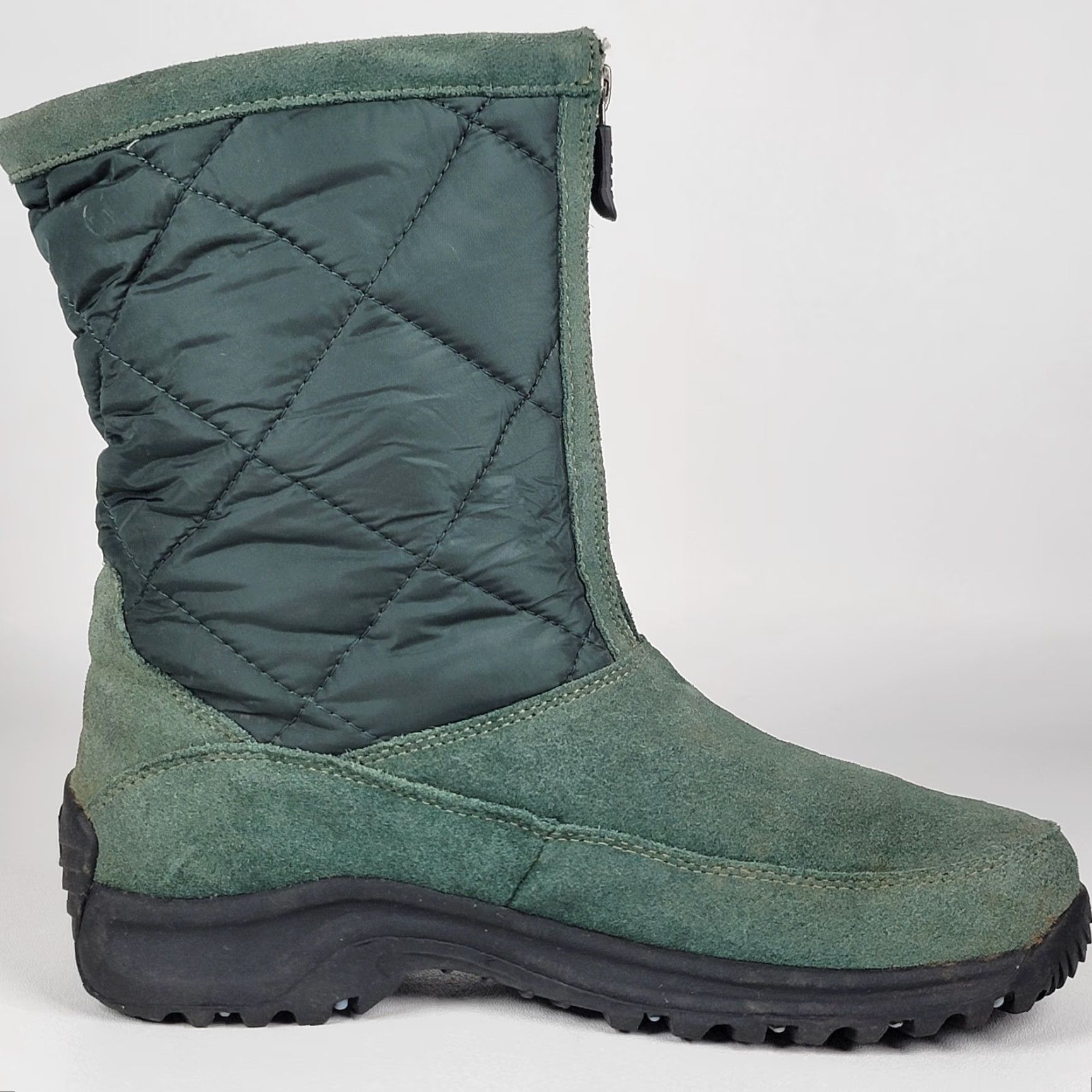 Vintage VINTAGE Lands Ends Women's 8B Snow Boots 176848 Green Suede Quilted Insulated - Casual Winter Boot Women size 8B Size US 8 / IT 38 - 5 Thumbnail