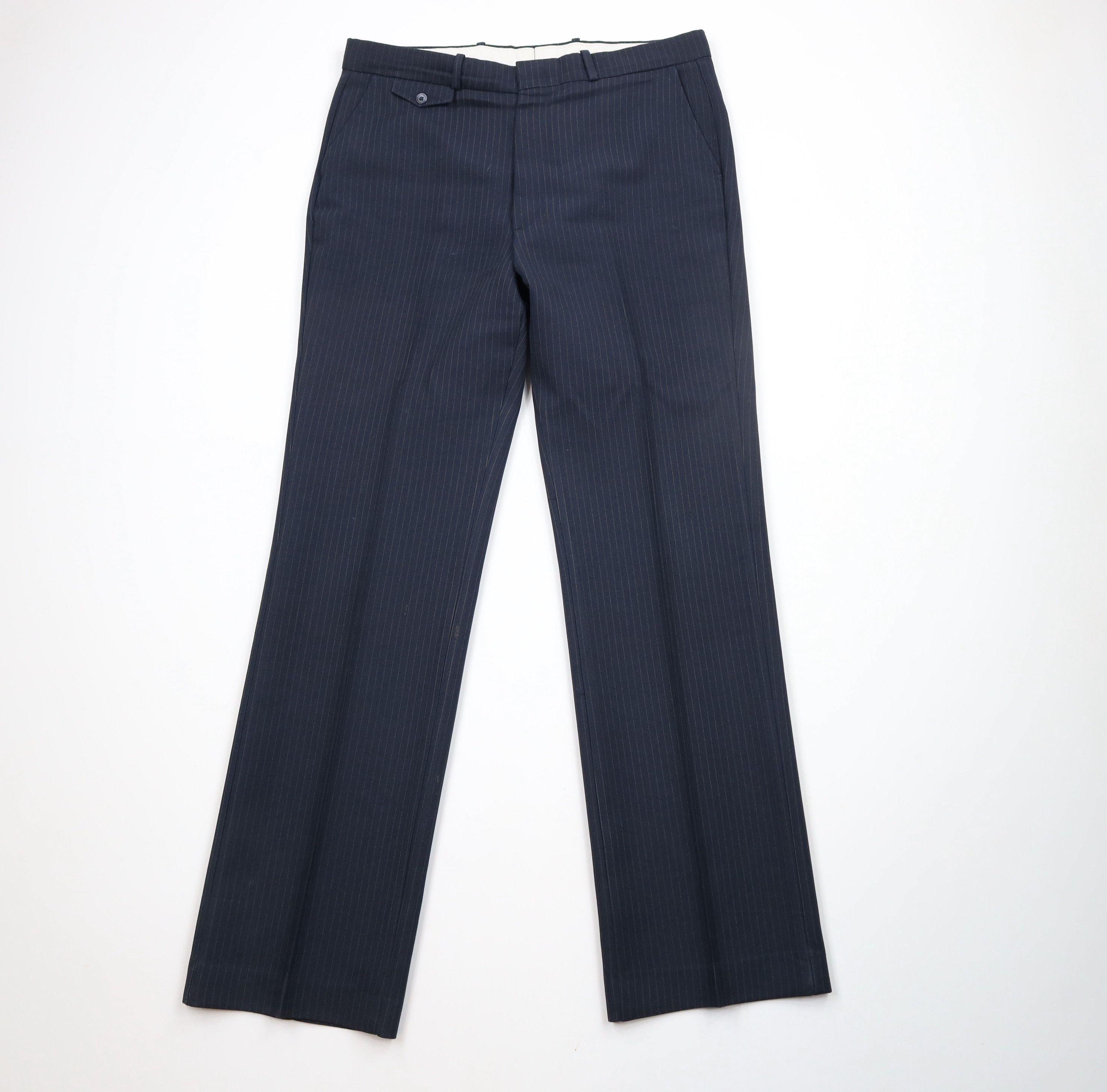 Vintage Vintage 70s Streetwear Knit Wide Leg Chino Pants Blue USA Size US 34 / EU 50 - 1 Thumbnail