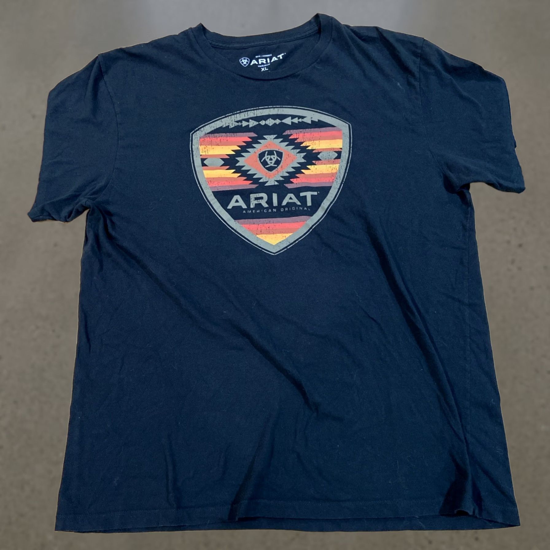 Ariat Ariat Short Sleeve Cowboy Rodeo Aztec Logo Shirt- Men XL Black Graphic Print T-Shirt Size US XL / EU 56 / 4 - 1 Thumbnail