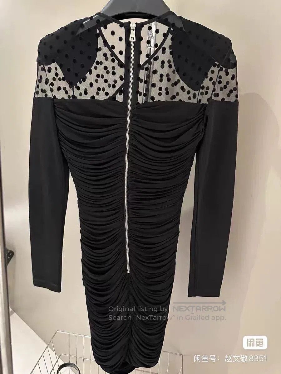 Balmain Balmain Padded Shoulder Heart Black Diamond Dress. Size XS / US 0-2 / IT 36-38 - 2 Thumbnail