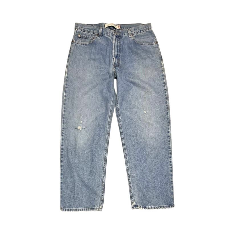Levi's Vintage Levis 550 Relaxed Fit Faded Blue Jeans Size US 35 - 1 Thumbnail
