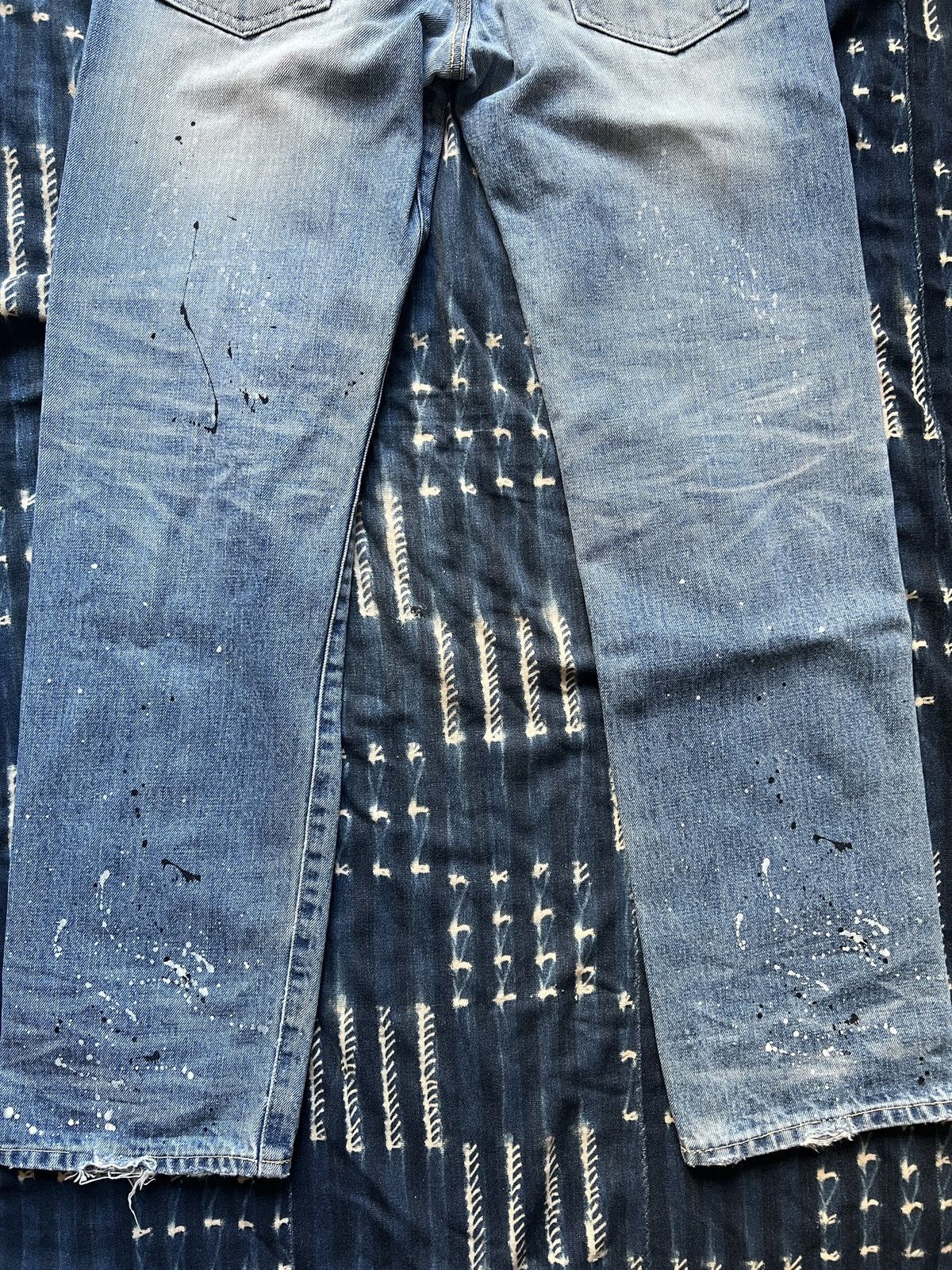 Japanese Brand Selvedge Denim Dirty Painting Jeans Celine RRL Visvim Size US 30 / EU 46 - 9 Thumbnail