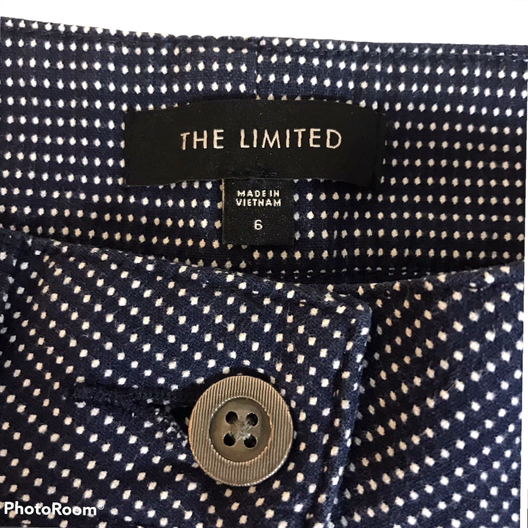 Vintage The Limited Womens Shorts Size 6 Black Polka Dot Flat Front Cotton Blend Chino Regular Size 24" / US 00 / IT 34 - 2 Thumbnail