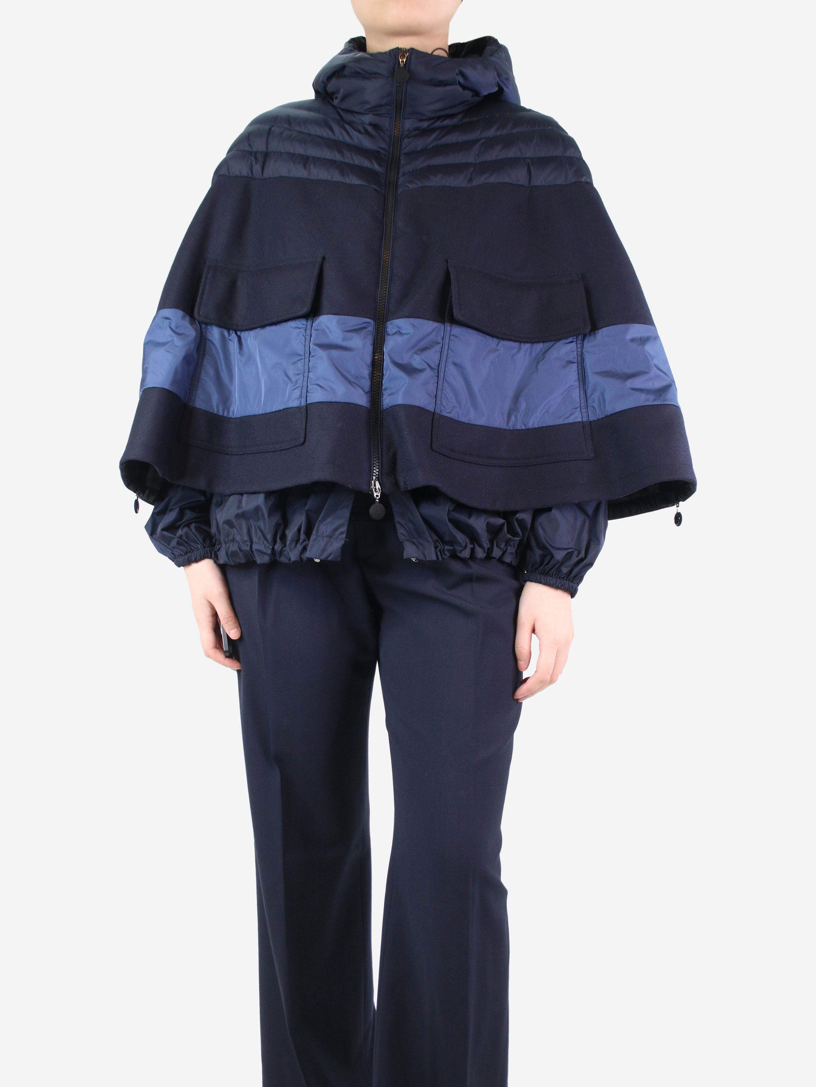 image of Moncler Navy Puffer Rain-Cape - Size S, Women's