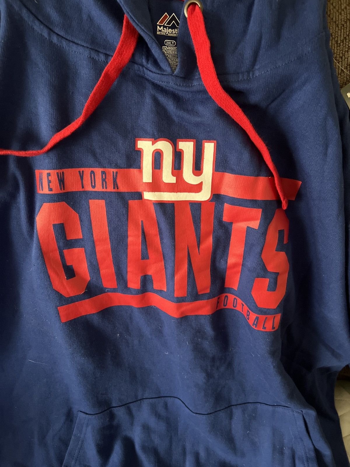 NFL Majestic NFL New York Giants Football Hoodie Size US XXL / EU 58 / 5 - 2 Thumbnail