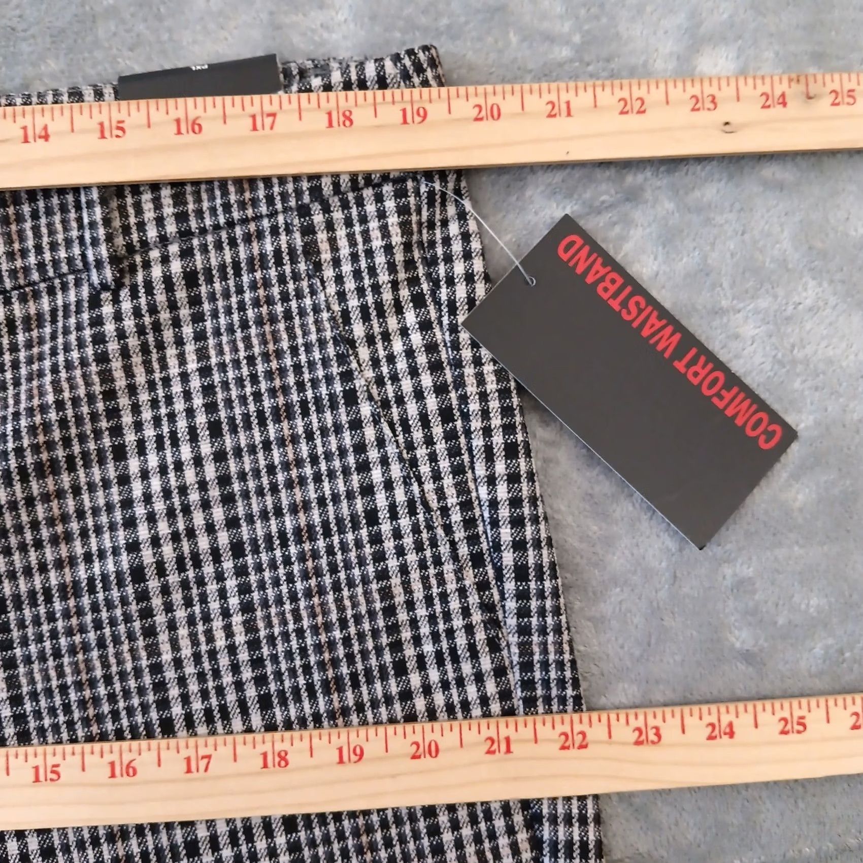 Vintage Briggs Petite Pants Womens PXL Black Gray Plaid Pull On Stretch Ankle 39x28 New Size 40" / US 18 - 3 Thumbnail