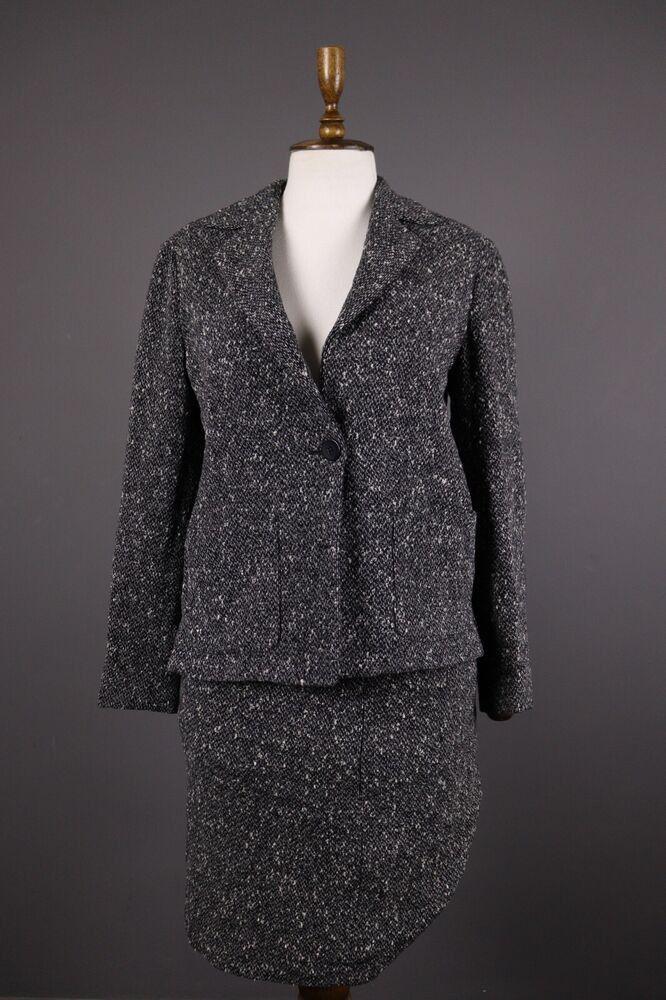 image of Avant Garde Max Mara Skirt Suit + Blazer in Grey, Women's (Size Small)