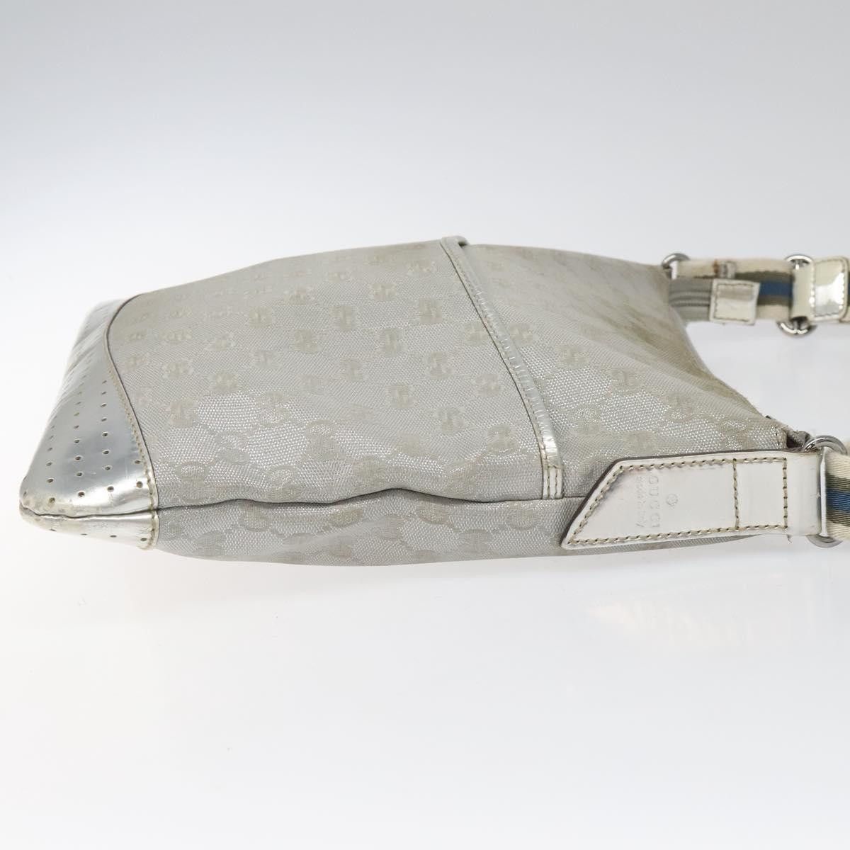 Gucci GUCCI GG Canvas Shoulder Bag Silver Blue Size ONE SIZE - 3 Thumbnail