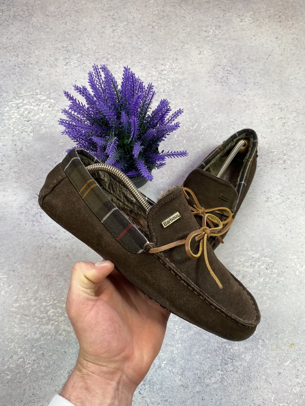 Barbour Barbour men’s Brown Suede Loafers with fur Size US 8 Size US 8 / EU 41 - 1 Thumbnail