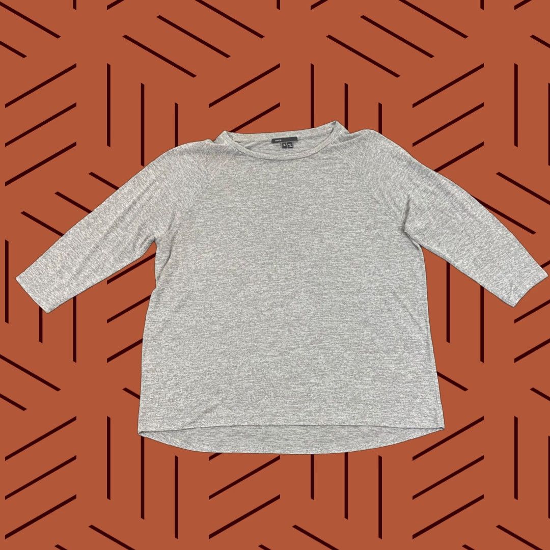 Vince Vince Shirt Women Medium Gray 3/4 Sleeve Pullover Lightweight Casual Top Size M / US 6-8 / IT 42-44 - 1 Thumbnail