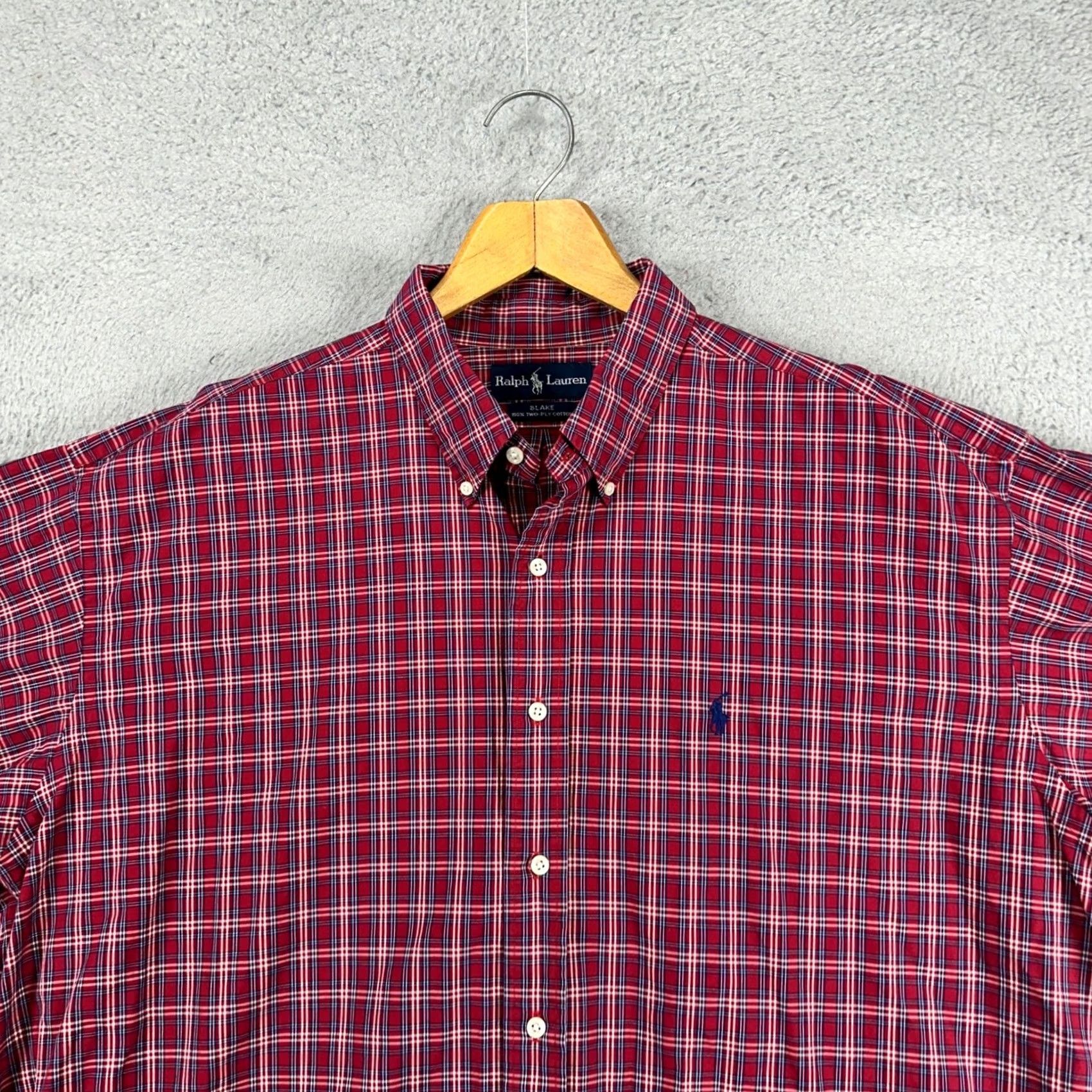 Ralph Lauren Ralph Lauren Button-Down Shirt 2XL Adult Mens Plaid Red Blue Pony Casual Size US XXL / EU 58 / 5 - 2 Thumbnail