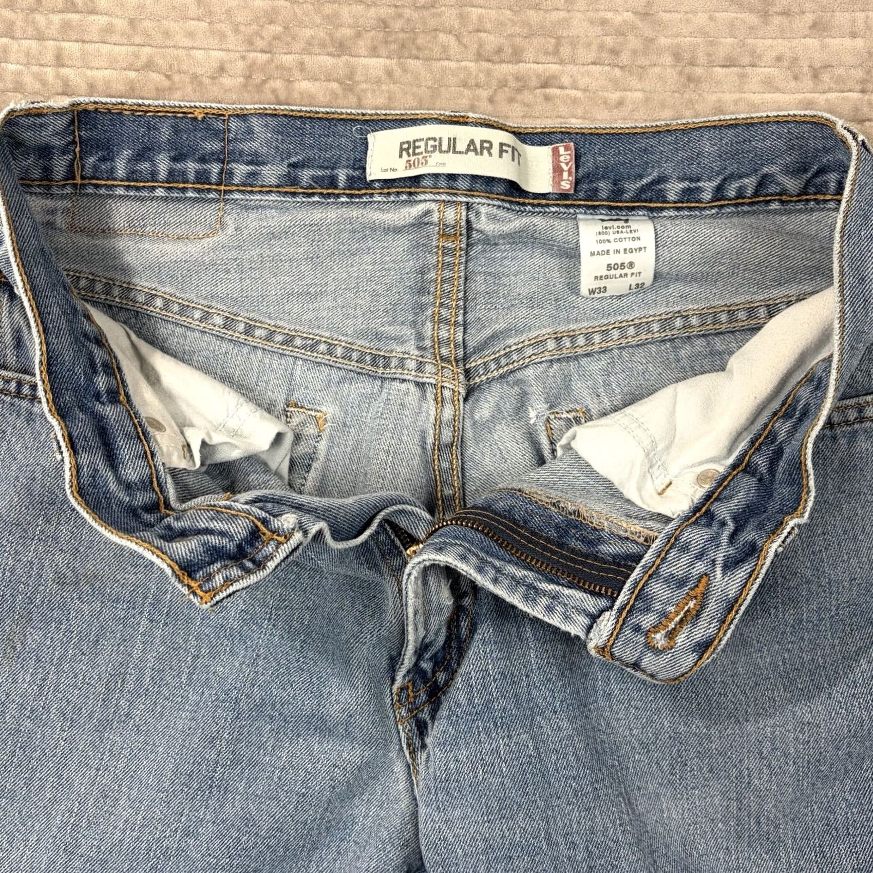 Levi's VINTAGE Levi’s 505 Jeans Men’s 33x32 Regular Blue Denim Size US 33 - 7 Thumbnail