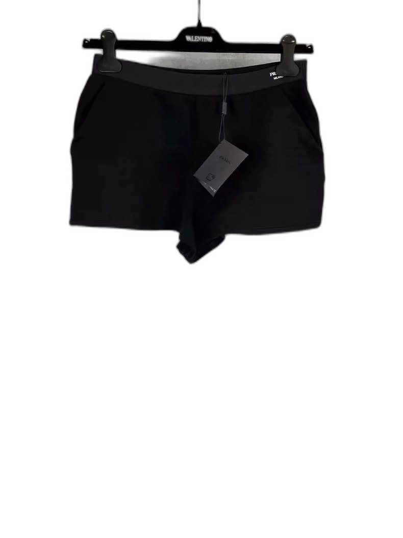 Prada Black Letter Logo Sport Shorts-2506