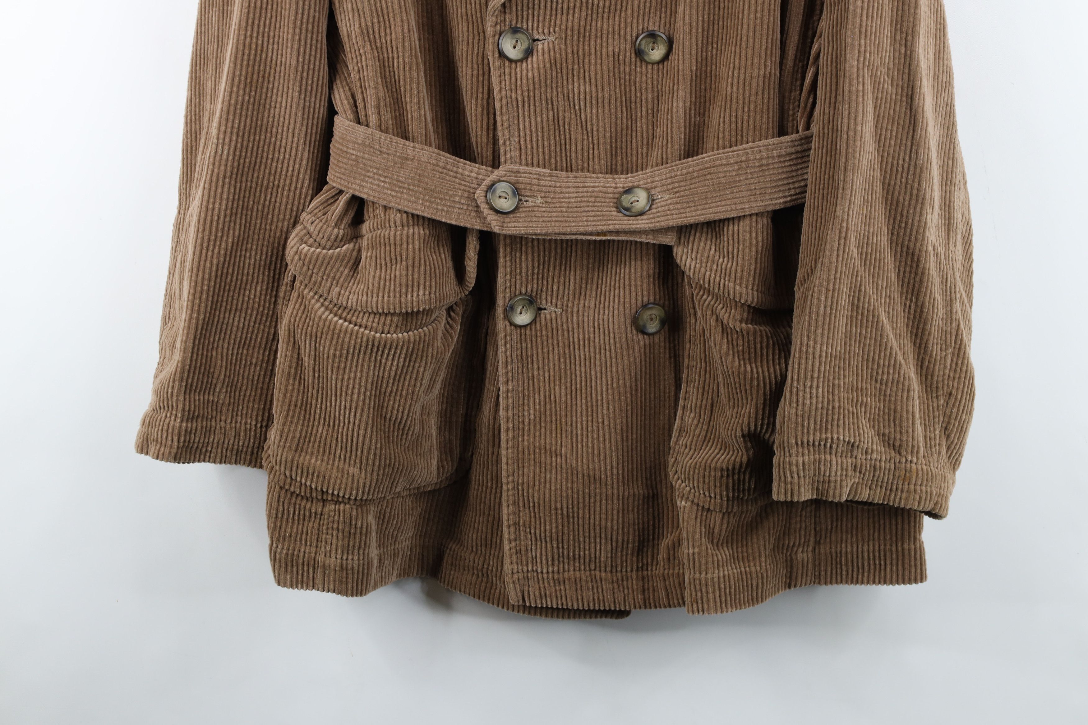 Esprit Vintage 90s Y2K Esprit Belted Corduroy Jacket Coat Brown Size S / US 4 / IT 40 - 3 Thumbnail