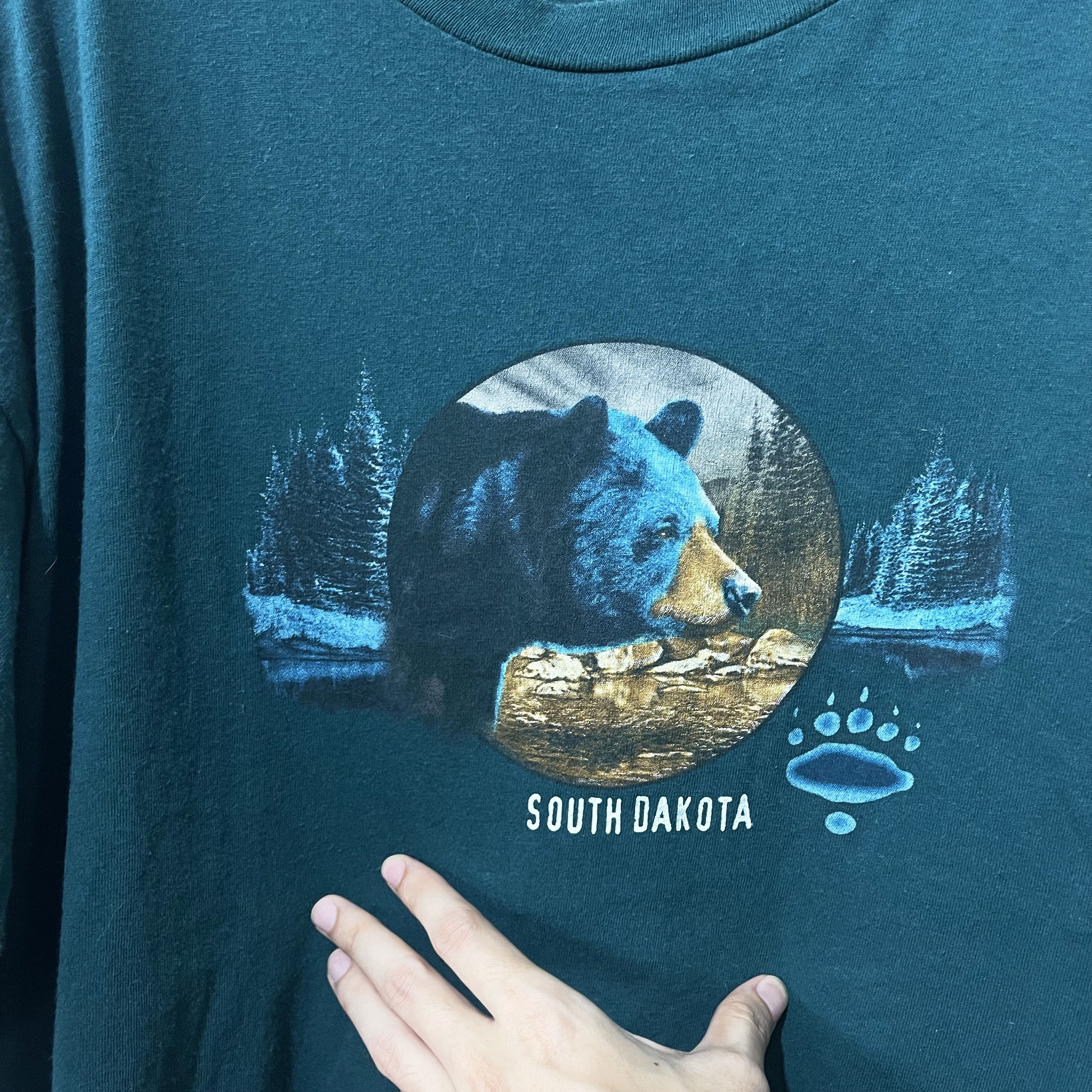 Vintage Vintage 90s South Dakota Bear T-Shirt Size US XL / EU 56 / 4 - 2 Thumbnail