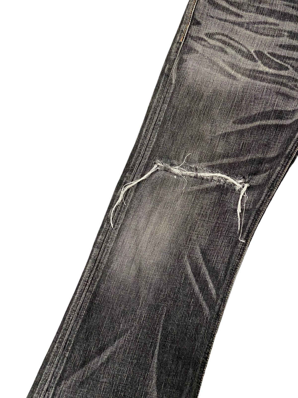 Japanese Brand Flare Jeans Edwin Japan Faded Black Distress Boot Cut 8🟦2 Size US 33 - 6 Thumbnail