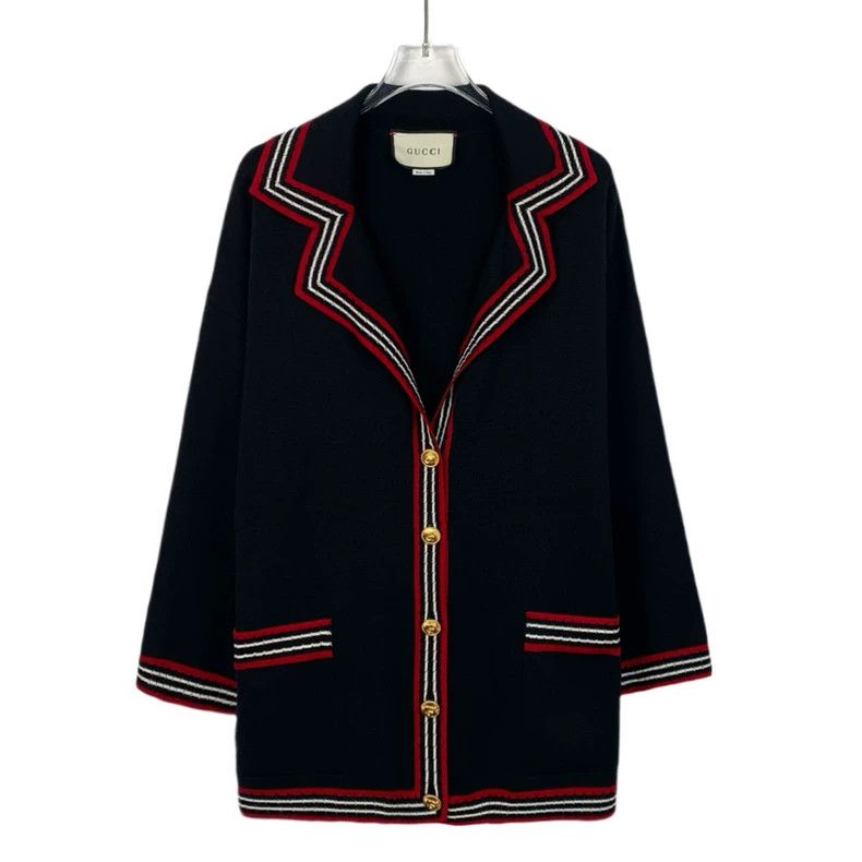 Gucci Gucci Black striped gold buckle mulberry silk knitted card Size XS / US 0-2 / IT 36-38 - 1 Thumbnail