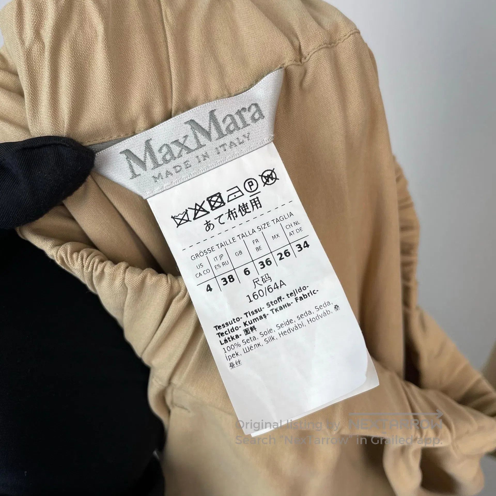 Max Mara Max Mara Khaki Color Main Line Embroidered Silk Jacket and Size XXS / US 00 / IT 34 - 6 Thumbnail