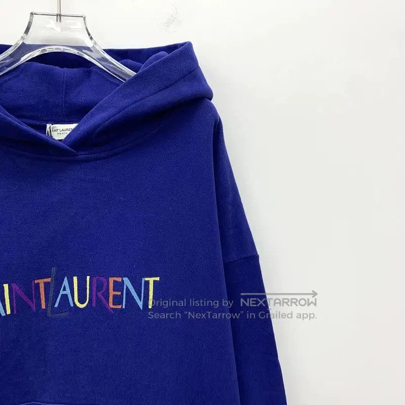 Saint Laurent Paris Saint Laurent Blue Cotton Women's Hoodie . Size M / US 6-8 / IT 42-44 - 3 Thumbnail