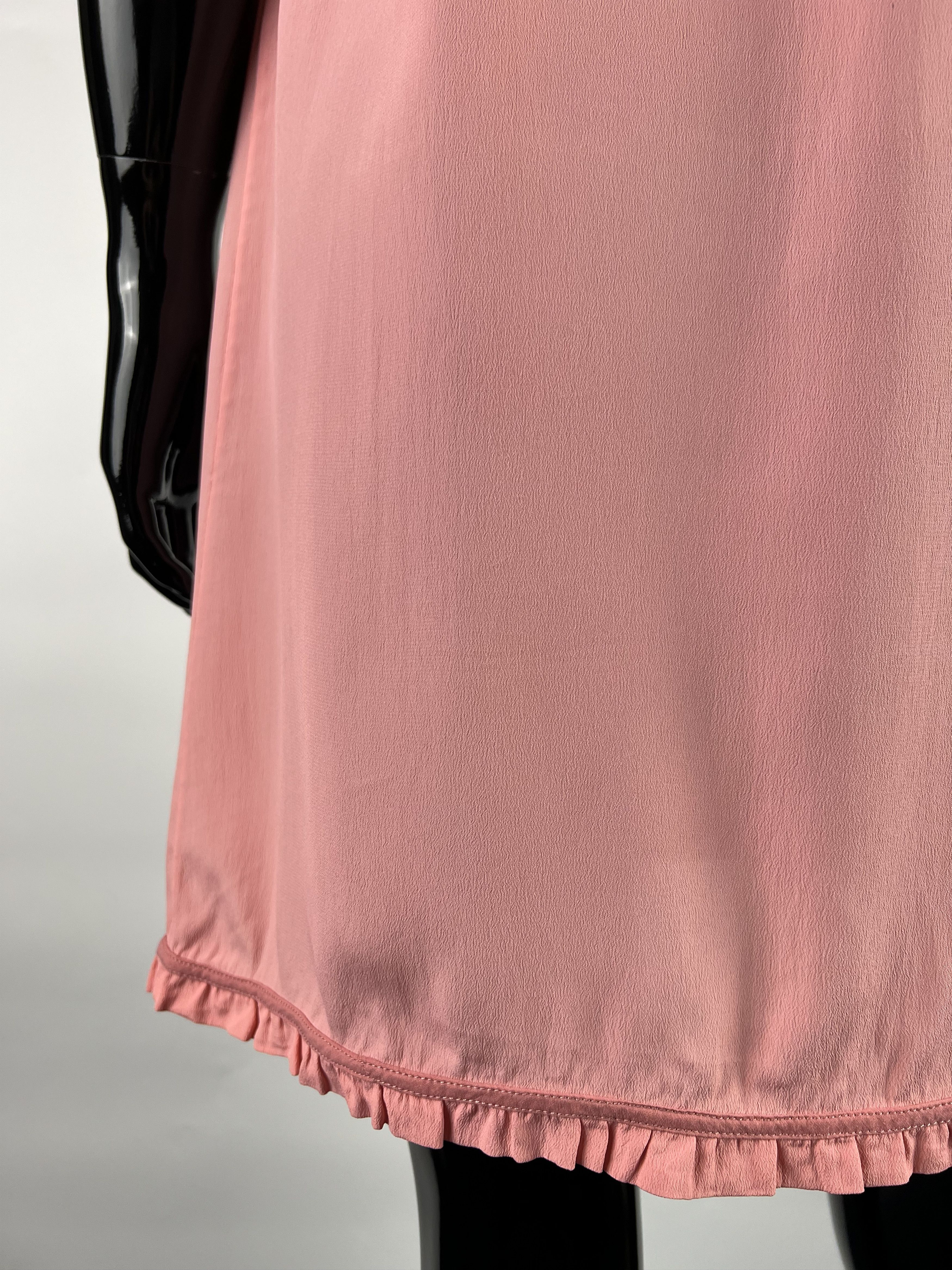 Marni Marni Pink Ruffled Silk Button Sleeveless Dress Size 40 Size S / US 4 / IT 40 - 4 Thumbnail