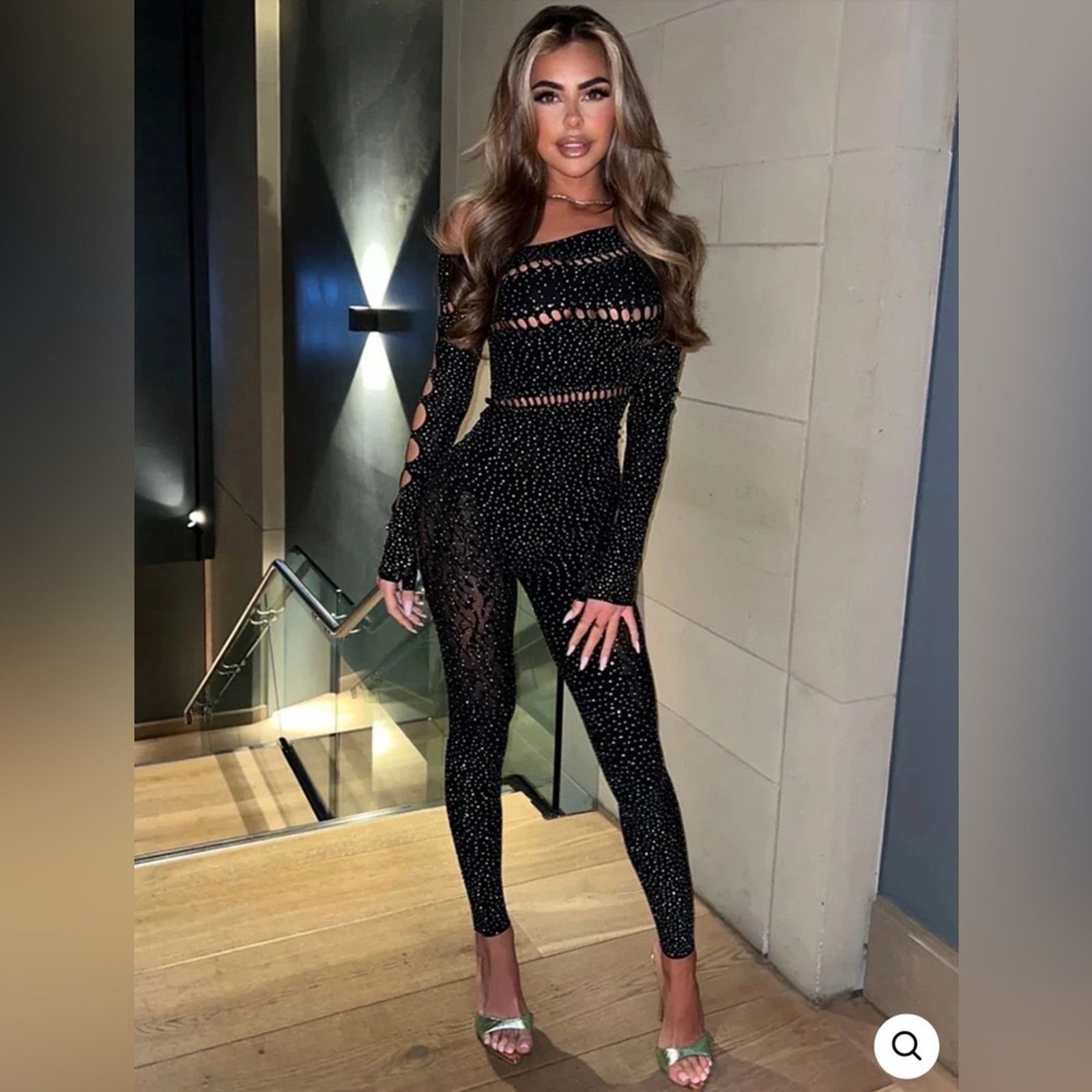 Other Black Women's Jumpsuit Stretchy with rhinestones one size Size S / US 4 / IT 40 - 1 Preview