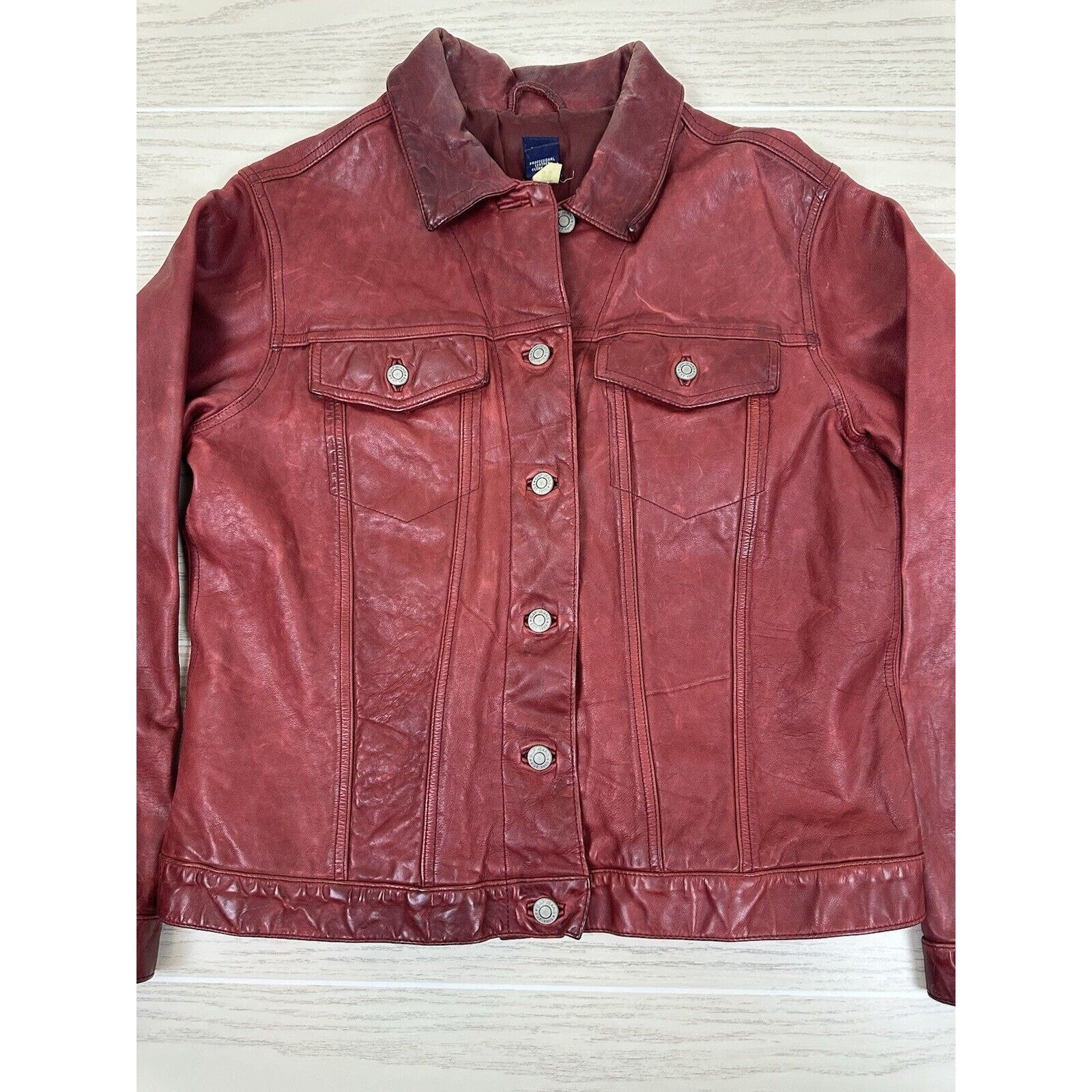 Gap × Vintage Vintage 1999 Gap Leather Jacket Size L / US 10 / IT 46 - 2 Thumbnail