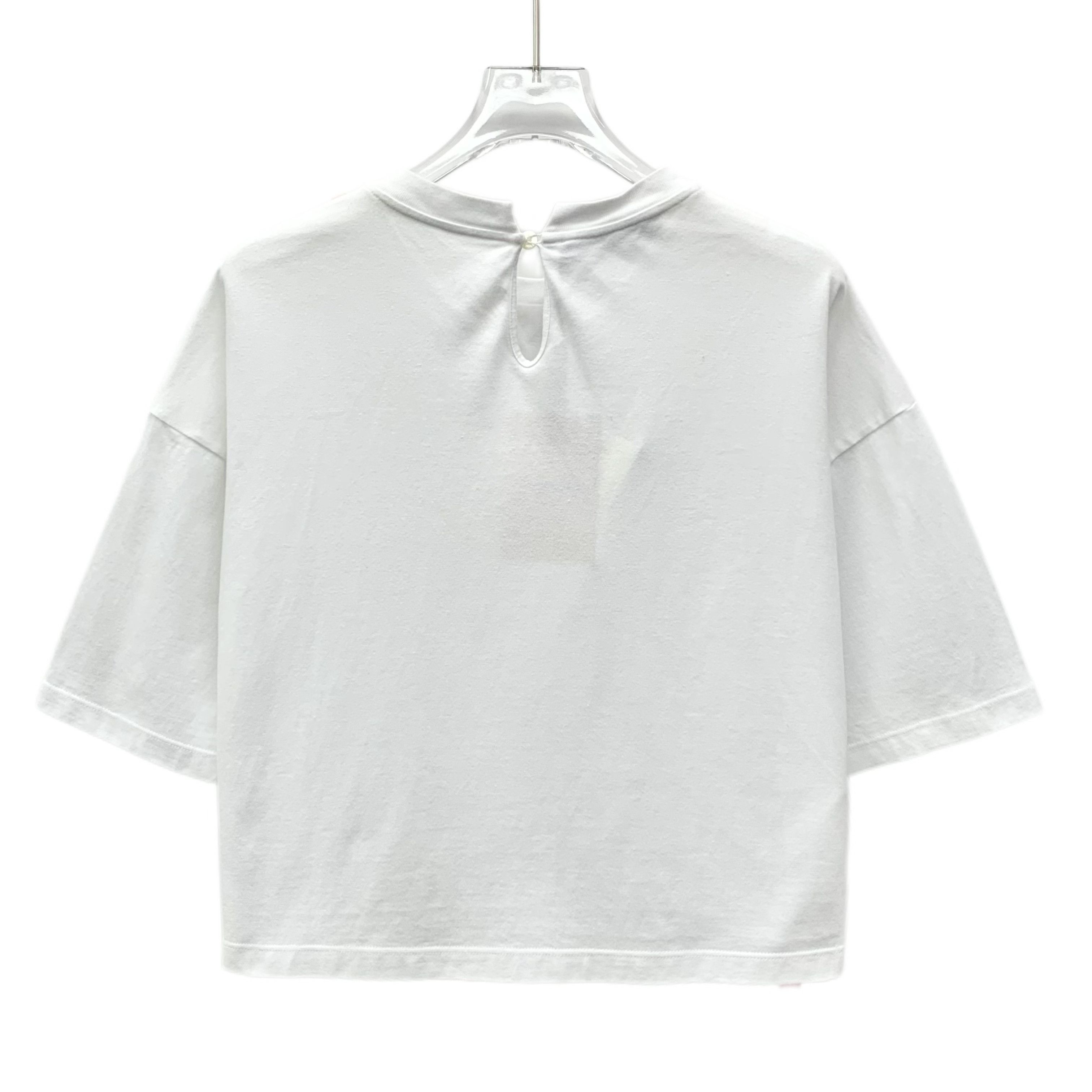 Miu Miu Fendi Colorblock Logo Jacquard Knit Short Sleeve Sweater M Size S / US 4 / IT 40 - 8 Thumbnail