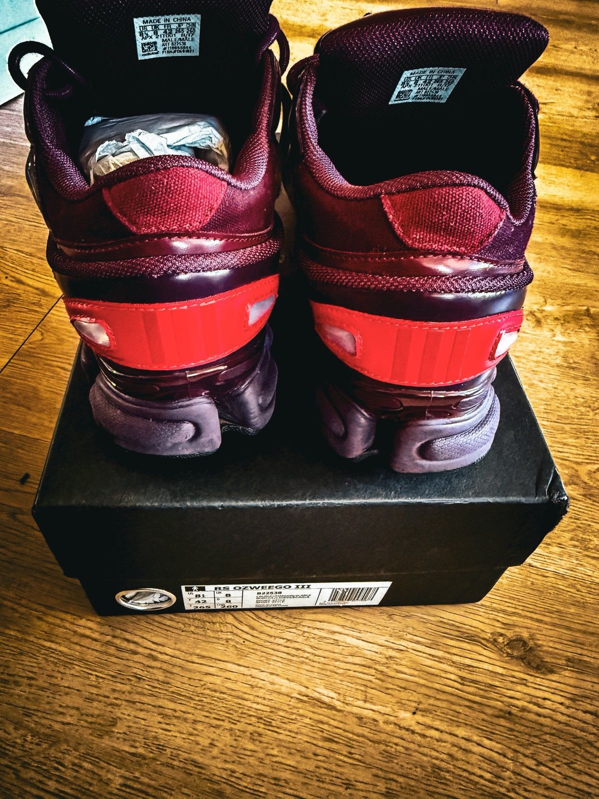 Raf Simons Raf Simons x adidas Ozweego III Burgundy Size US 8.5 / EU 41-42 - 6 Thumbnail