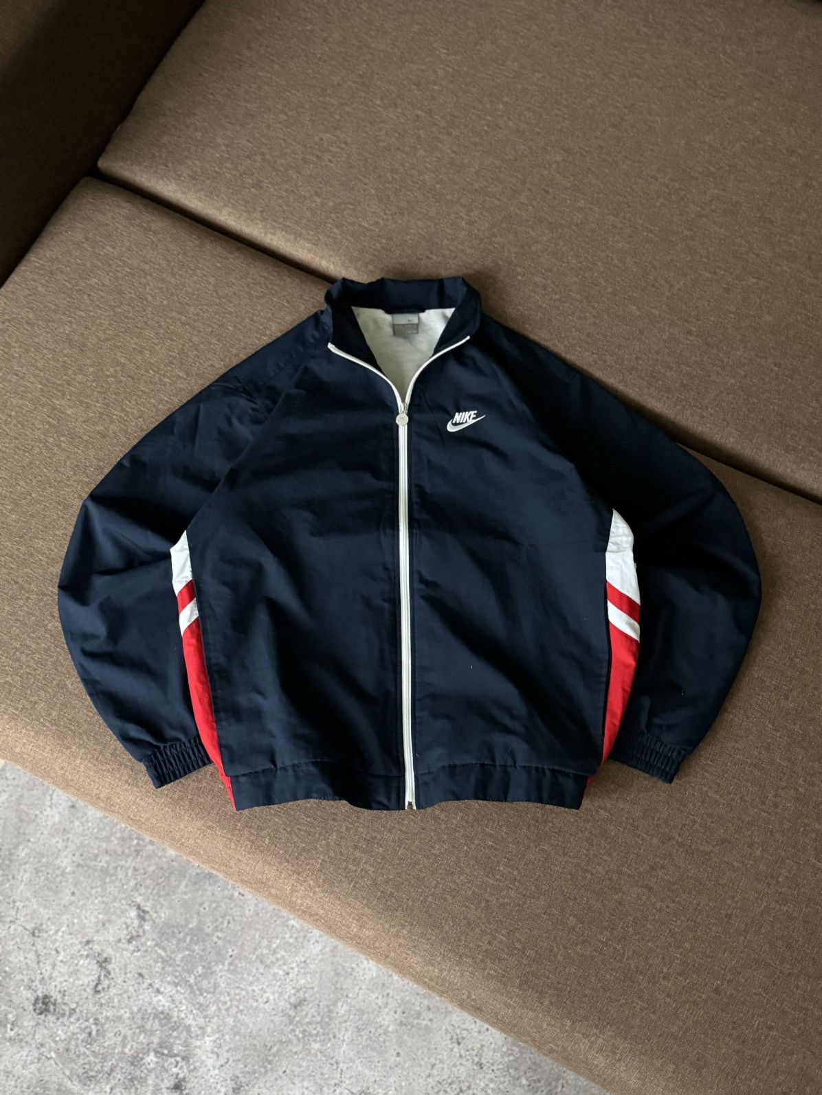 Nike × Vintage Vintage Nike Y2K oversized big logo nylon jacket hoodie Size US M / EU 48-50 / 2 - 7 Thumbnail