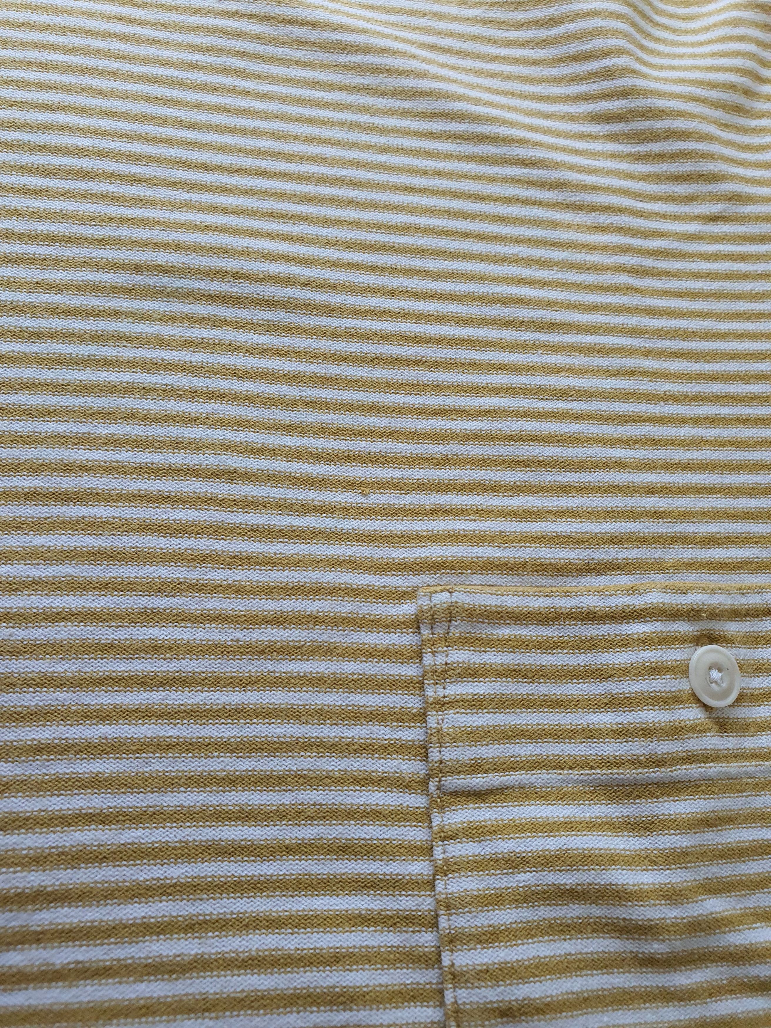 Lemaire × Uniqlo Striped T-Shirt w Chest Pocket - Mustard - Sz M Size US M / EU 48-50 / 2 - 7 Thumbnail