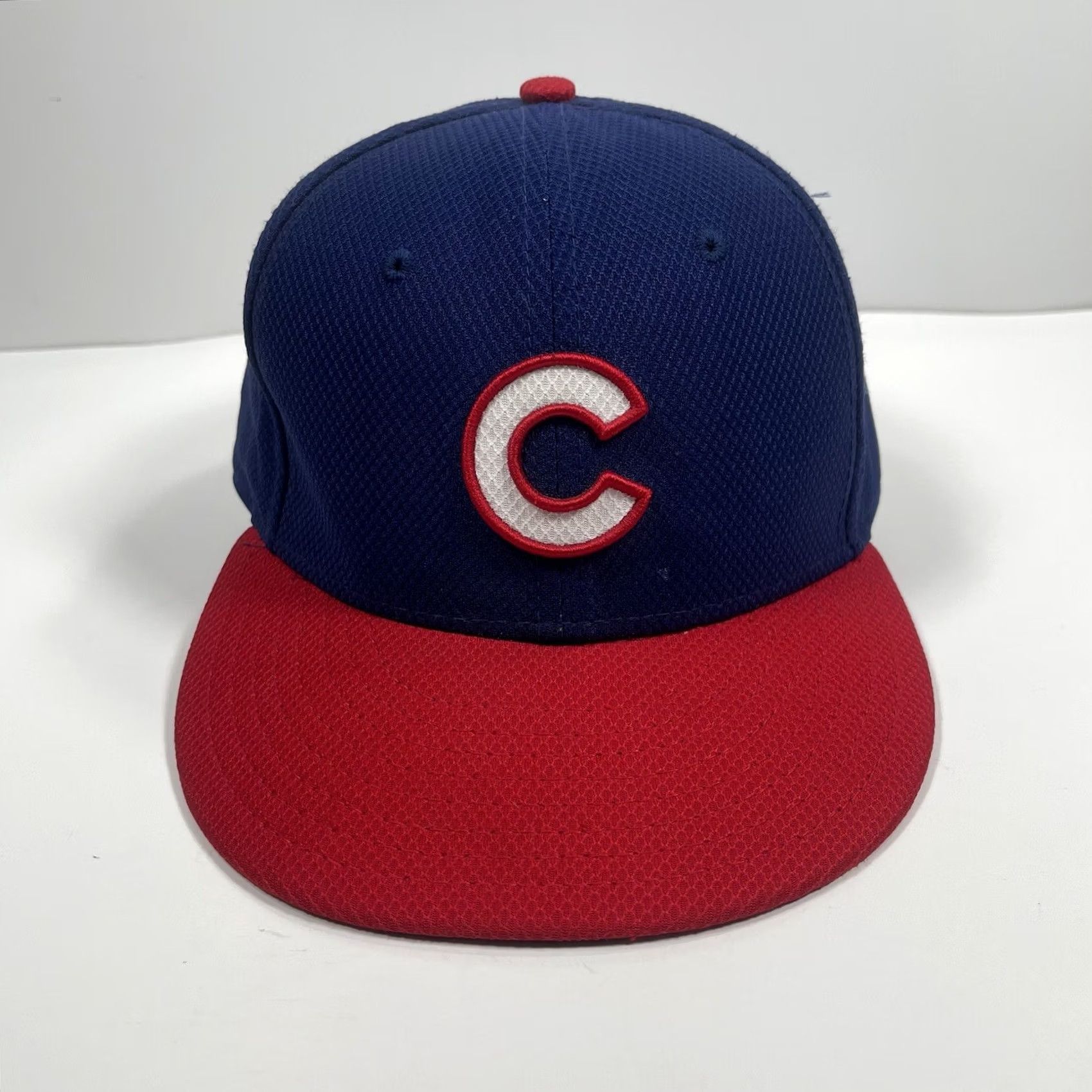 New Era New Era 59 Fifty Hat Adults 7 3/8 Blue Red Chicago Cubs Fitted Flat Bill Cap Hat Mens Baseball Cap Size ONE SIZE - 2 Thumbnail