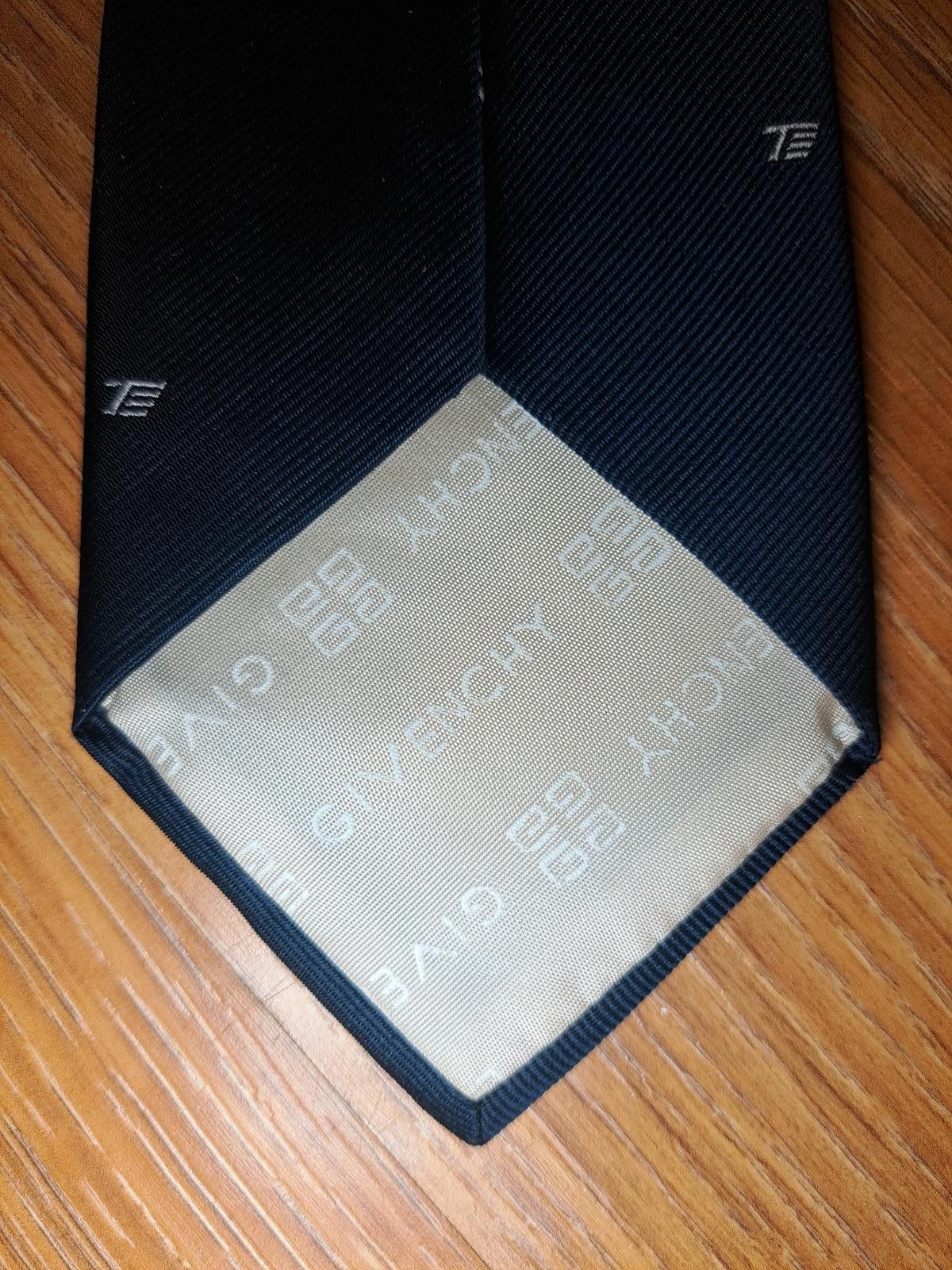 Givenchy Givenchy Monsieur 100% Silk Tie Navy Blue Necktie Size ONE SIZE - 4 Thumbnail