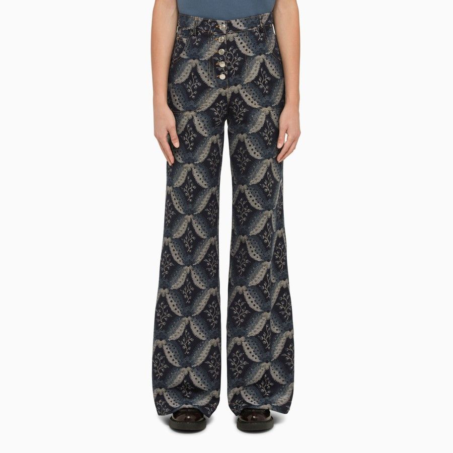 image of Etro O1D2Blof01223 Trousers In Blue, Women's (Size 40)