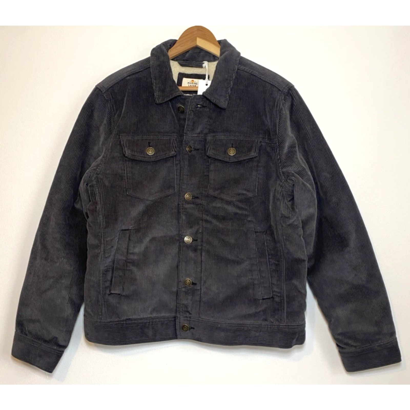 Marine Layer NWT Marine Layer Boise Corduroy Trucker Jacket Mens M Faded Black Corduroy Trucker Jacket Size US M / EU 48-50 / 2 - 5 Thumbnail