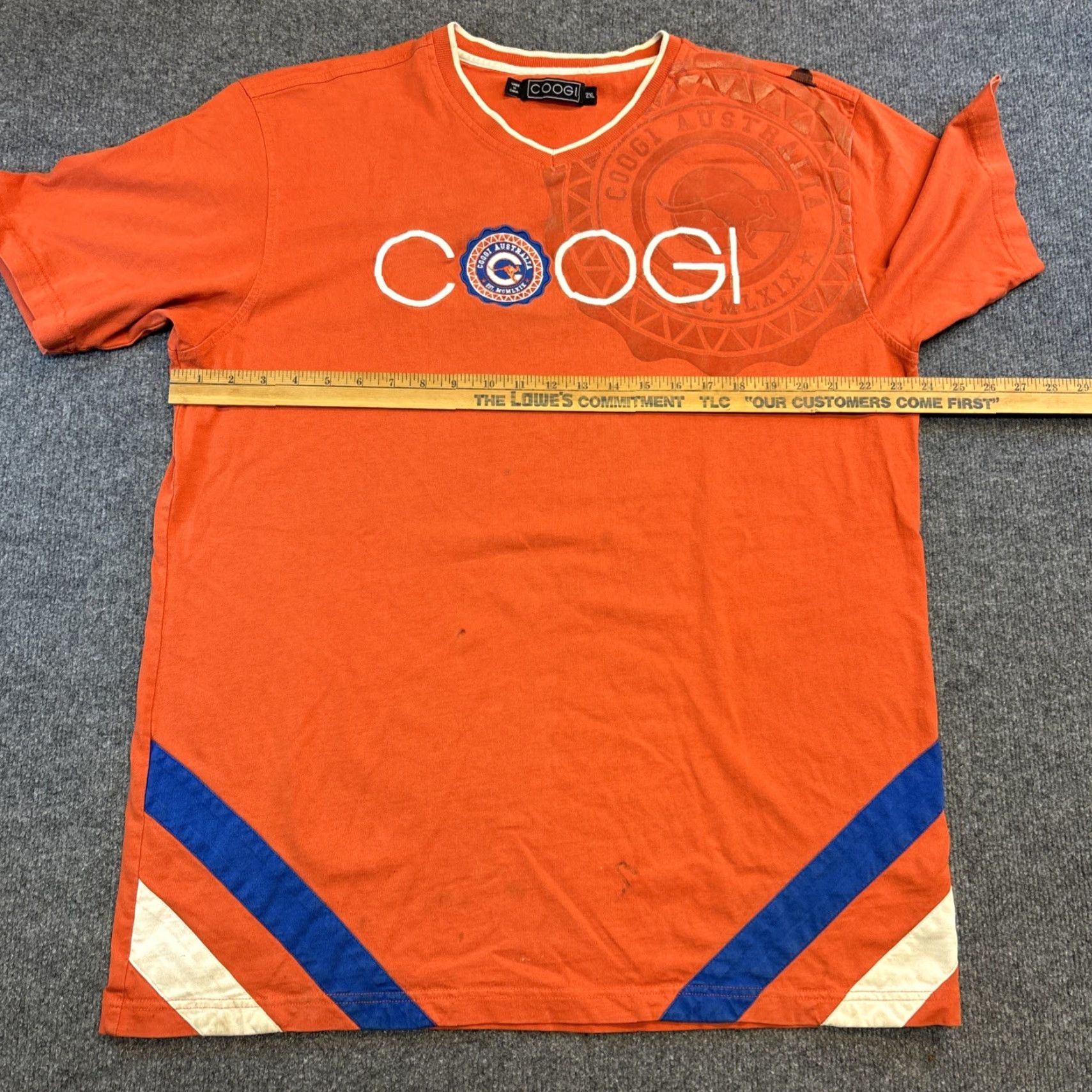 Coogi VINTAGE COOGI T-Shirt 2XL Men Orange Short Sleeve V-Neck Embroidered 90s Hip Hop Australia Size US XXL / EU 58 / 5 - 4 Thumbnail