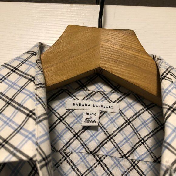 Banana Republic banana Republic men's cotton dress shirt size: L(16-16 1/2) Size US L / EU 52-54 / 3 - 3 Thumbnail